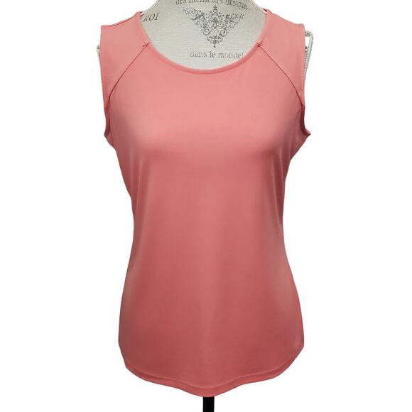 Calvin Klein Pink Sleeveless Button Back Blouse Shirt Top - Picture 1 of 7